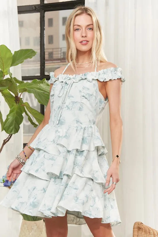ADORA Flowy Texture Trim Dress - Brittney MADE