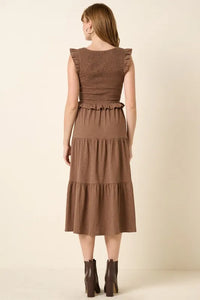 Mittoshop Smocked Ruffled Tiered Midi Dress - Brittney MADE