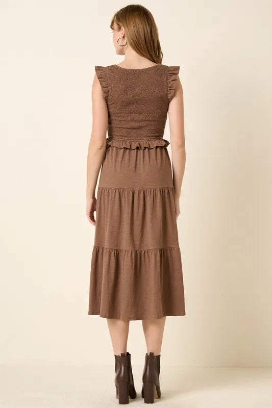 Mittoshop Smocked Ruffled Tiered Midi Dress - Brittney MADE