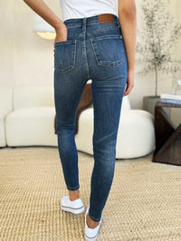 Judy Blue Full Size Mid Waist Distressed Slim Jeans - Brittney MADE