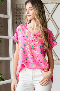 Heimish Full Size Animal print V-Neck Short Sleeve T-Shirt Plus Size - Brittney MADE