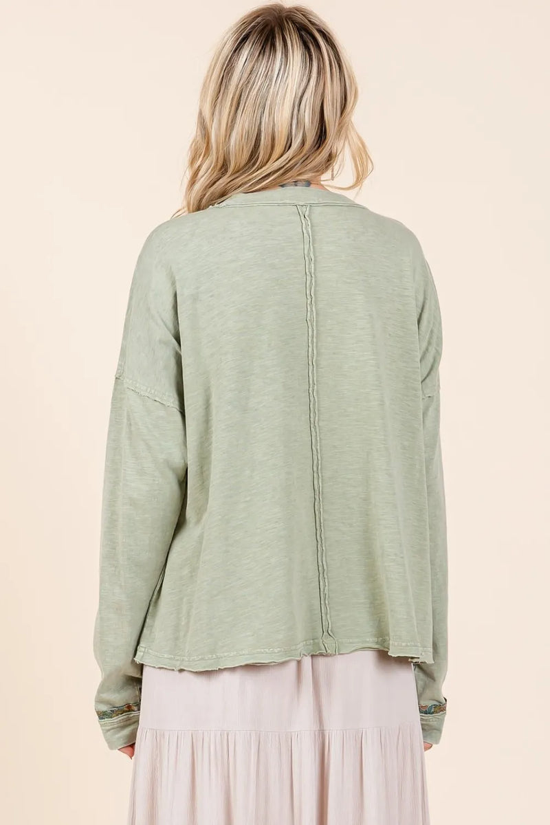 Mittoshop Mineral Wash Star Patch Long Sleeve T-Shirt - Brittney MADE