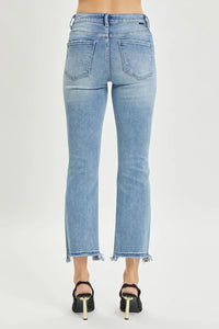 RISEN Full Size High Rise Distressed Cropped Straight Jeans - Brittney MADE