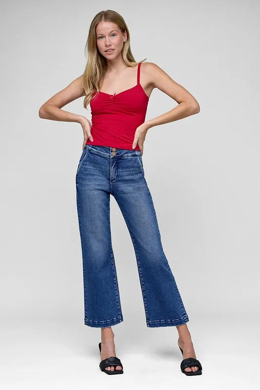 RISEN Tummy Control High Rise Crop Jeans - Brittney MADE