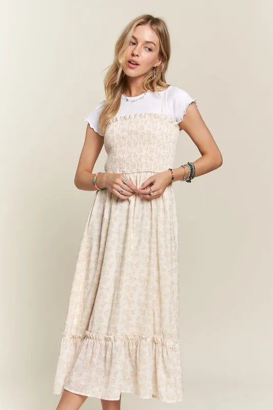 ADORA Smocked Floral Ruffled Hem Cami Dress - Brittney MADE