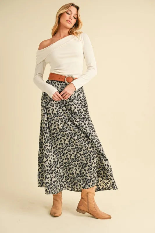 Aemi+Co Leopard Midi Skirt - Brittney MADE