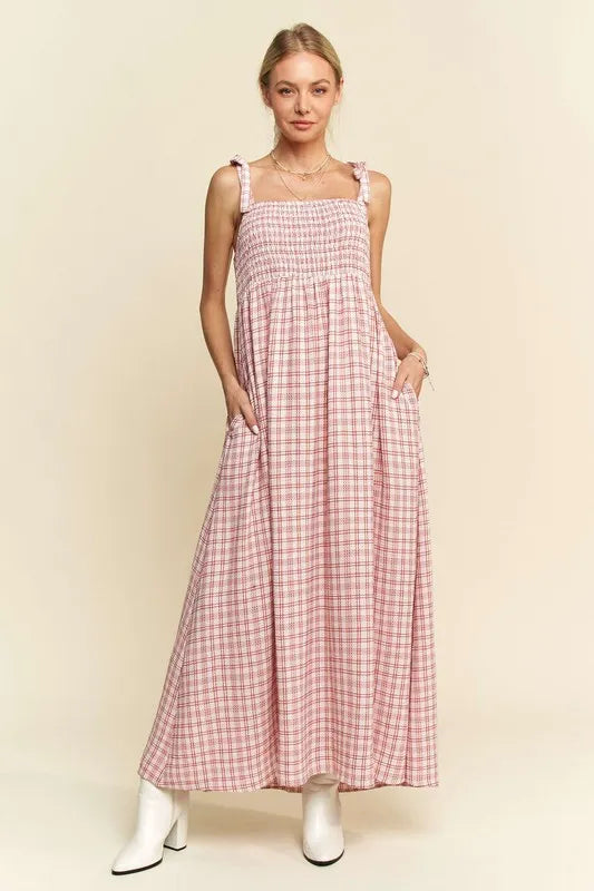 Davi & Dani Smocked Sleeveless Maxi Cami Dress - Brittney MADE
