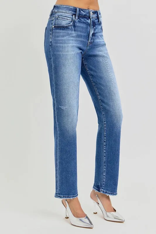 RISEN Mid Rise Ankle Tapered Jeans - Brittney MADE