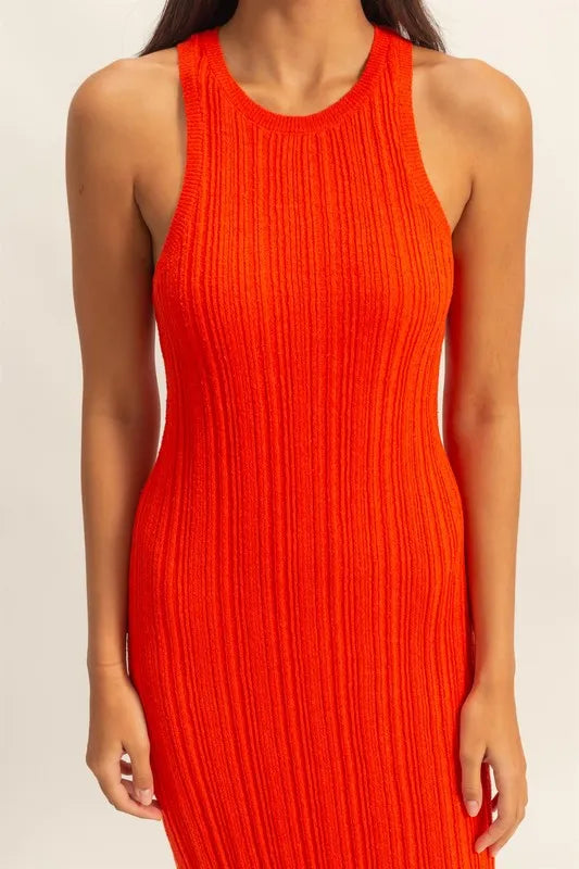 HYFVE Round Neck Bodycon Ribbed Knit Dress - Brittney MADE