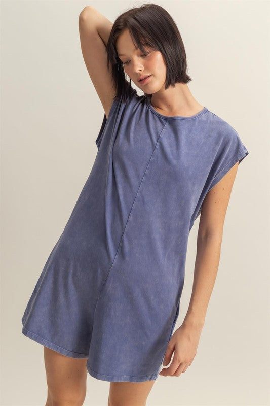 HYFVE Round Neck Cap Sleeve Relaxed Fit Breezy Romper - Brittney MADE