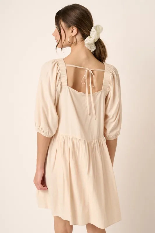 Mittoshop Pintuck Detail Tie Back Mini Dress - Brittney MADE