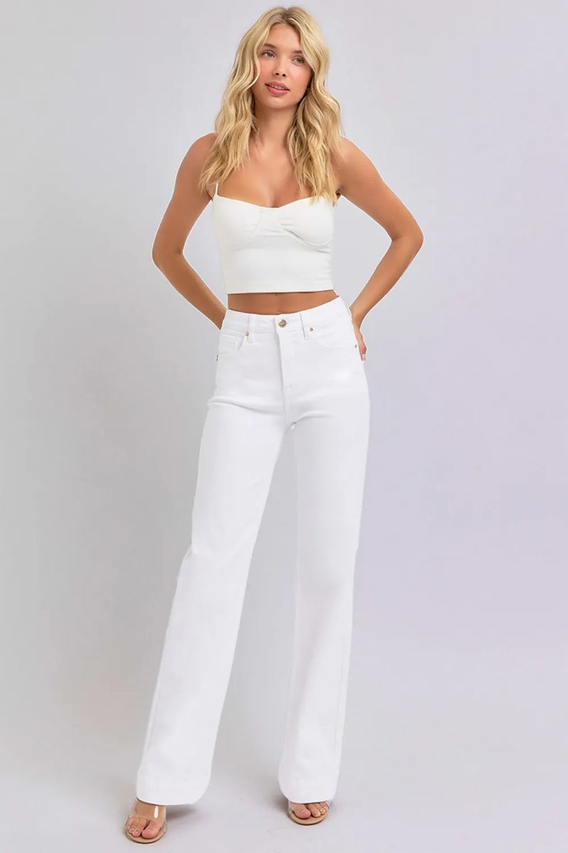 RISEN Full Size High Waist Straight Jeans - Brittney MADE