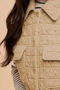 Annie Wear Texture Quilted Snap Down Vest Coat - Brittney MADE