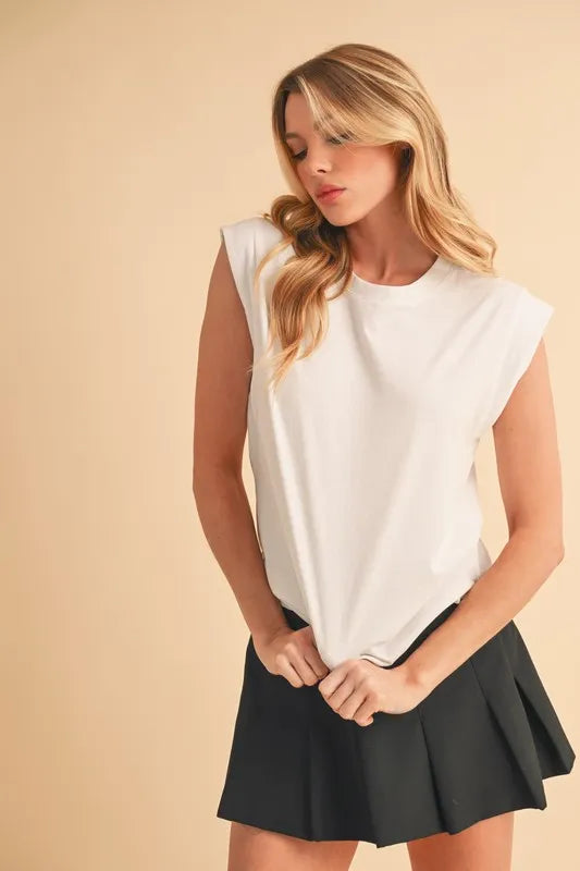 Aemi+Co Solid Color Round Neck Tank - Brittney MADE