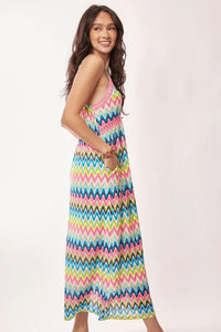 Davi & Dani Multi Color Crochet Lace Midi Dress - Brittney MADE