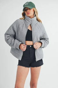 Aemi+Co Zip Up Raglan Sleeve Quilted Jacket - Brittney MADE