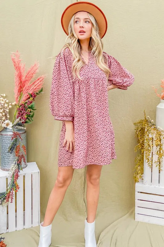 And The Why Leopard Print Baby Doll Mini Dress - Brittney MADE