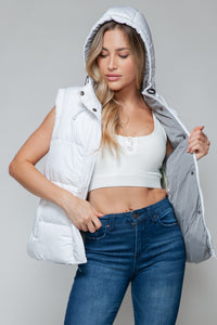 Snobbish Snap and Zip Closure Hooded Vest - Brittney MADE