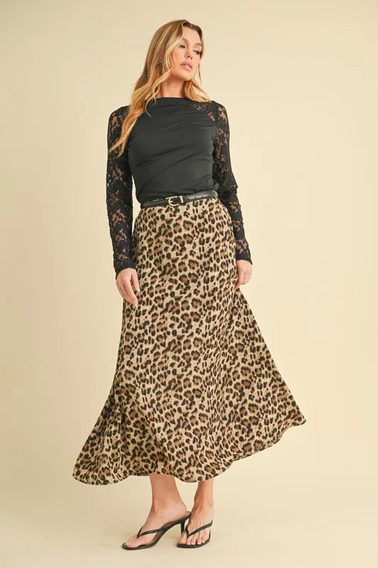 Aemi+Co Leopard Midi Skirt - Brittney MADE