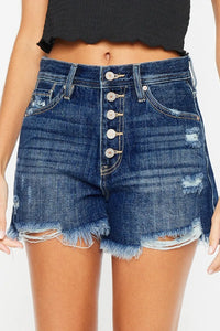 Kancan Raw Hem Button-Fly Denim Shorts - Brittney MADE