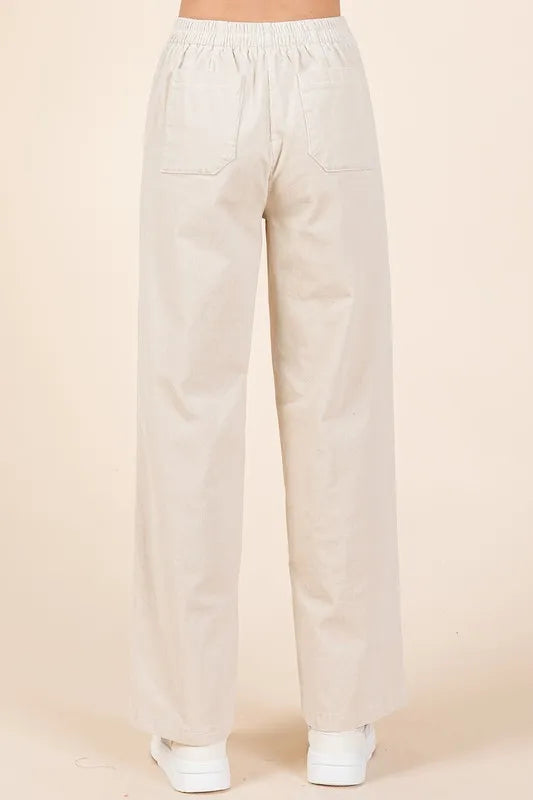 Mittoshop Corduroy Back Elastic Waist Pants - Brittney MADE