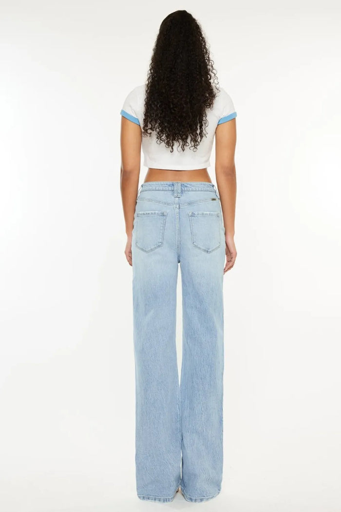 Kancan Distressed High Waist Straight Jeans - Brittney MADE