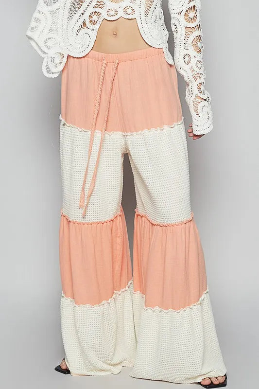 POL Two Tone Drawstring Wide Leg Pants - Brittney MADE