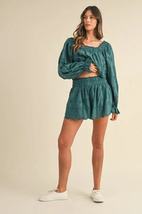 MABLE Embroidered Scalloped Lace Top and Short Set - Brittney MADE