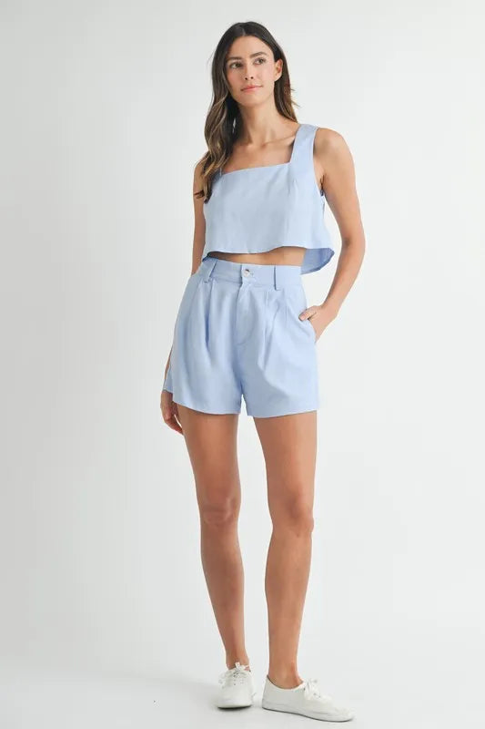 MABLE Sleeveless Crop Top and Shorts Set - Brittney MADE