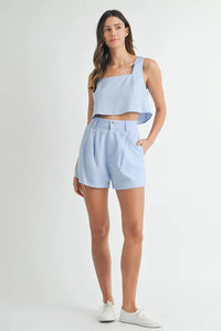 MABLE Sleeveless Crop Top and Shorts Set - Brittney MADE