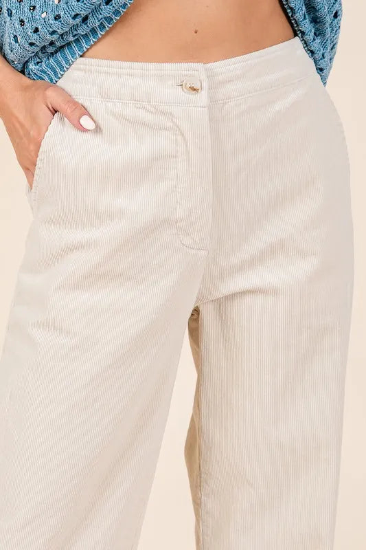 Mittoshop Corduroy Back Elastic Waist Pants - Brittney MADE
