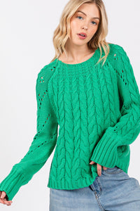SAGE + FIG Cable-Knit Long Sleeve Sweater - Brittney MADE