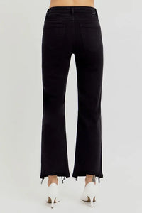 RISEN Full Size Tummy Control Elastic Band High Rise Crop Straight Jeans Plus Size - Brittney MADE