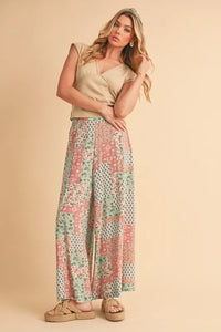 Aemi+Co Printed Wide Leg Pants - Brittney MADE