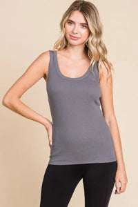 Culture Code Full Size Ribbed Scoop Neck Tank - Brittney MADE