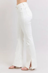 Judy Blue Full Size High Waist Side Slit Slim Bootcut Jeans Plus Size - Brittney MADE