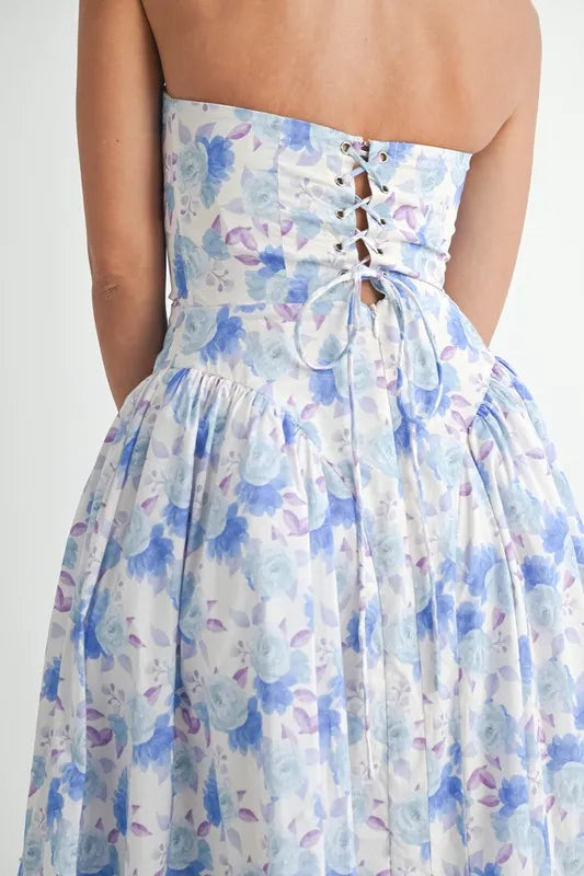 MABLE Sweetheart Neckline Floral Printed Midi Dress - Brittney MADE