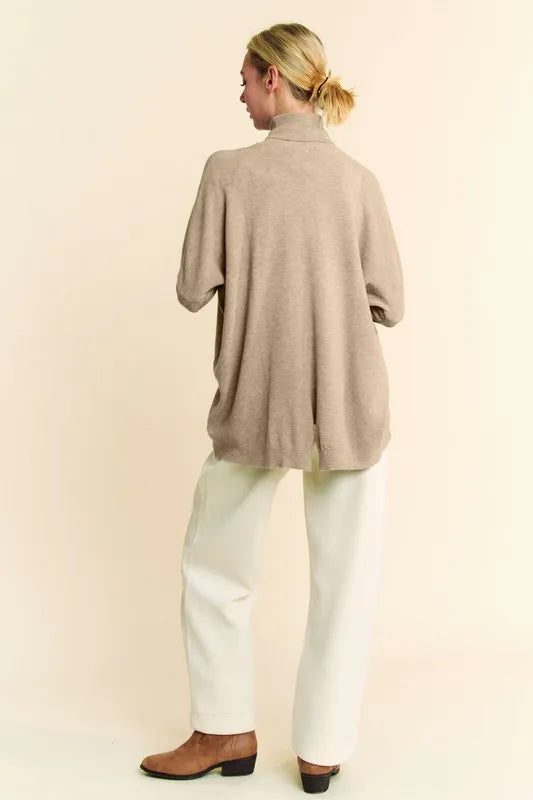 Davi & Dani Turtleneck Long Sleeve Knit Top - Brittney MADE