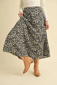 Aemi+Co Leopard Midi Skirt - Brittney MADE