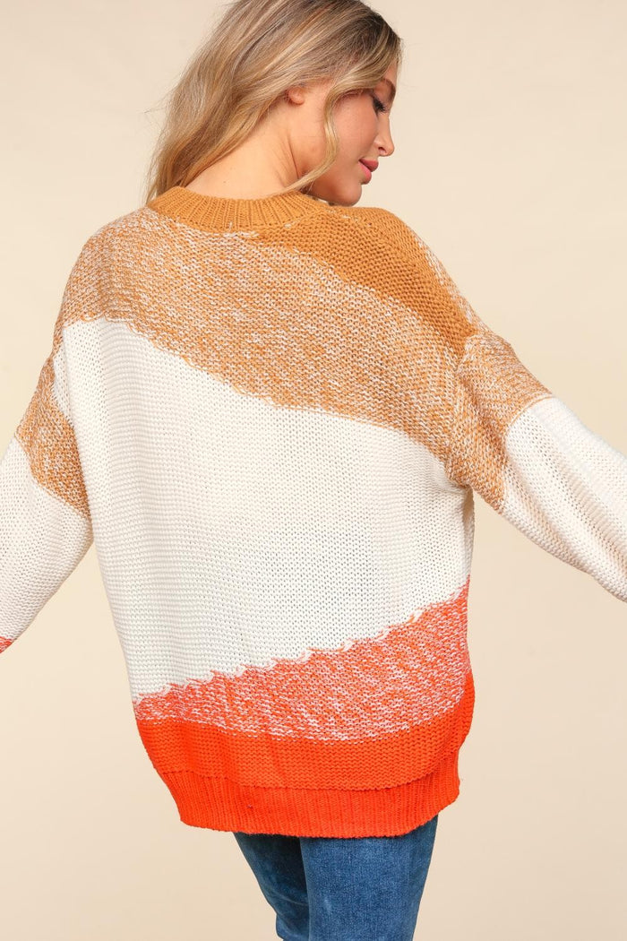 Haptics Color Block Long Sleeve Sweater - Brittney MADE
