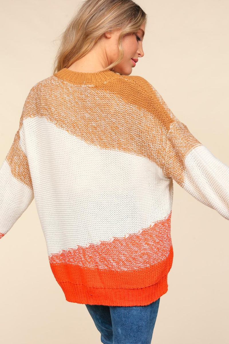 Haptics Color Block Long Sleeve Sweater - Brittney MADE