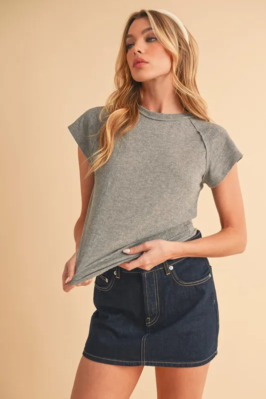 Aemi+Co Round Neck Short Sleeve T-Shirt - Brittney MADE