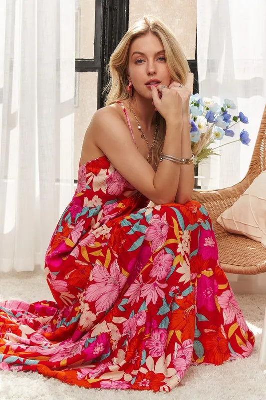 ADORA Floral Tiered Maxi Cami Dress - Brittney MADE