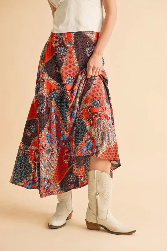 Aemi + Co Printed Maxi Skirt - Brittney MADE