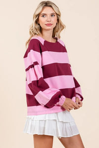 Mittoshop Striped Snap Shoulder Long Sleeve T-Shirt - Brittney MADE