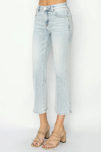 RISEN Full Size Mid Rise Cropped Flare Jeans - Brittney MADE