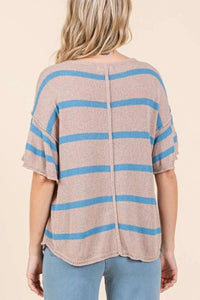 Mittoshop Striped Flounce Sleeve Knit Top - Brittney MADE
