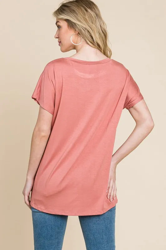 BOMBOM Leopard Chest Pocket Tee - Brittney MADE