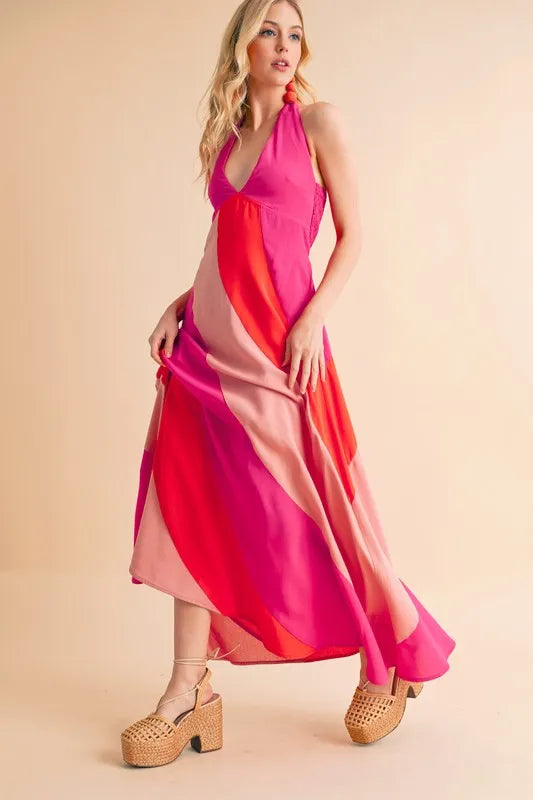 Aemi+Co Color Block Sleeveless Maxi Dress - Brittney MADE