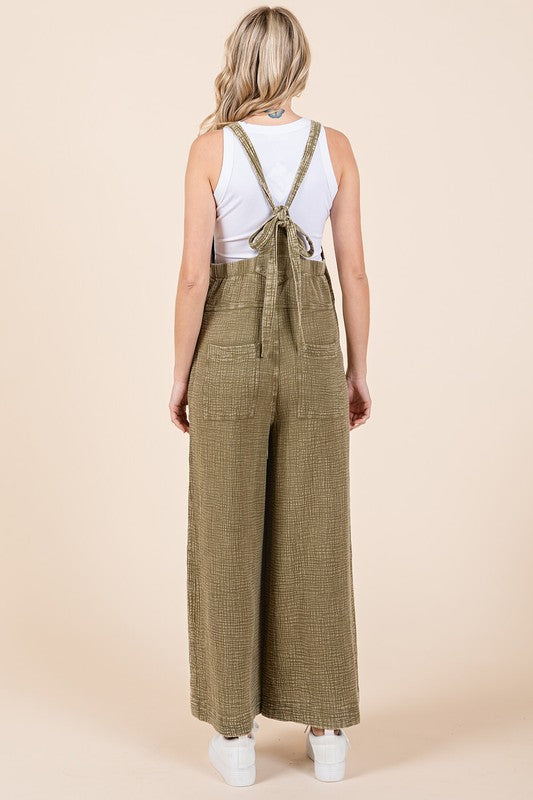 Mittoshop Textured Wide Leg Overalls - Brittney MADE